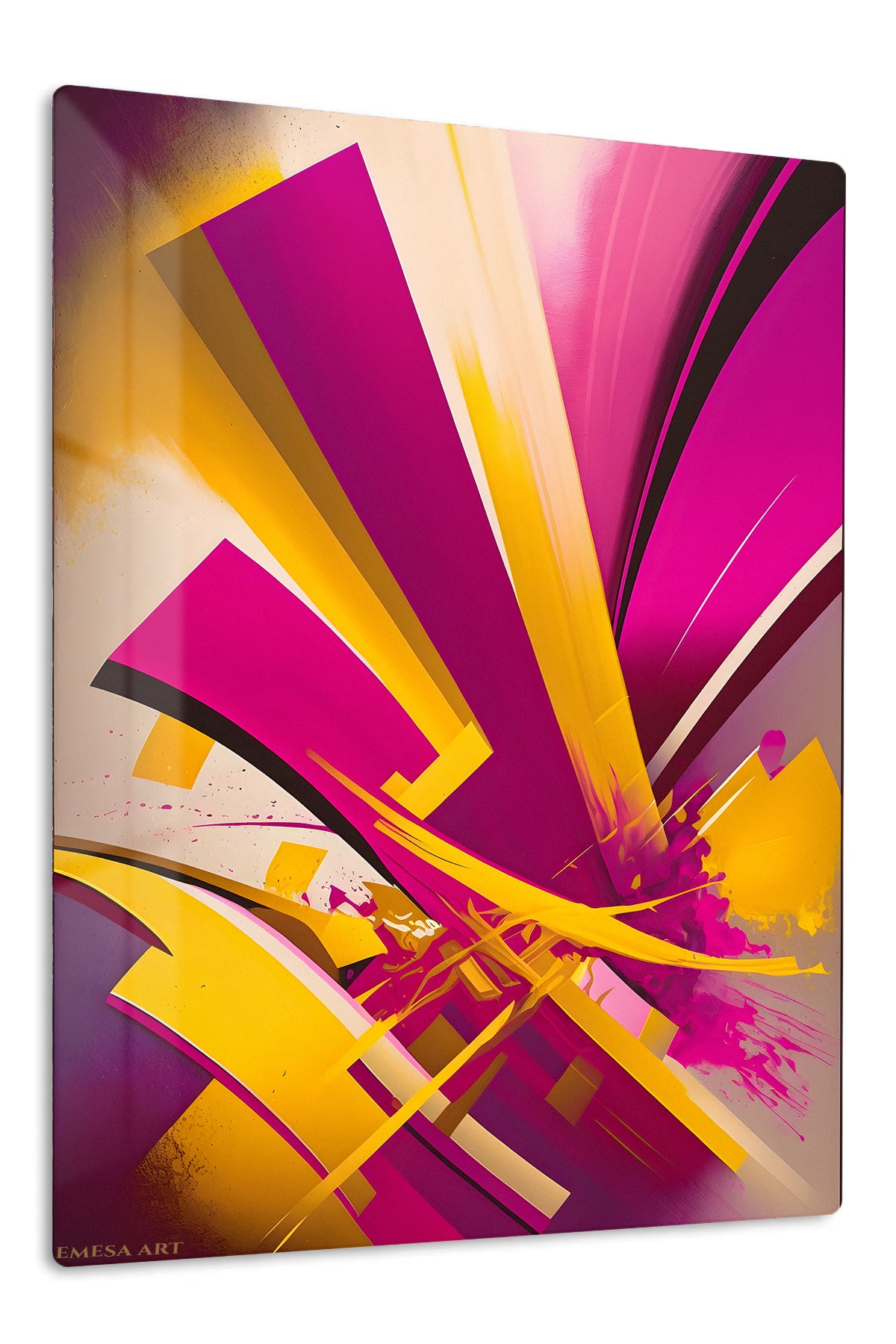 Golden Axis Abstract premium metal wall art – front view