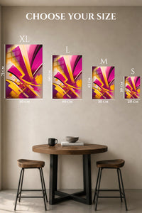 EMESA metal wall art size comparison guide for Golden Axis Abstract