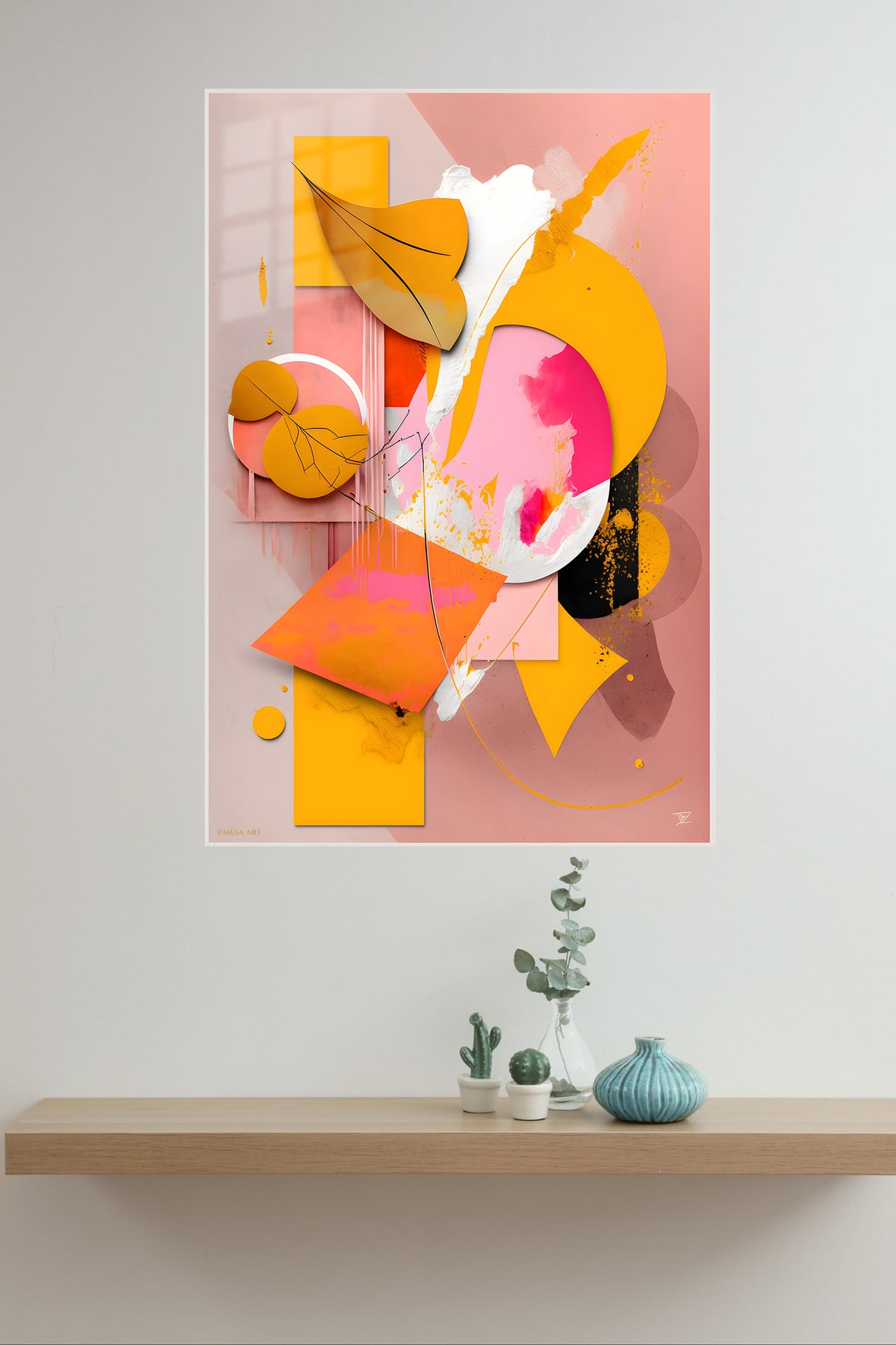Orbital Rhythm metal wall art displayed in a modern interior