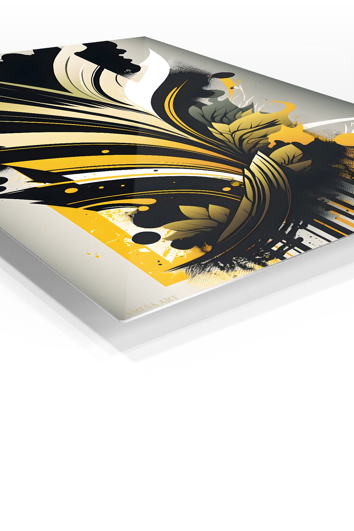 Prismatic Mountain Ascent premium metal wall art – angled view