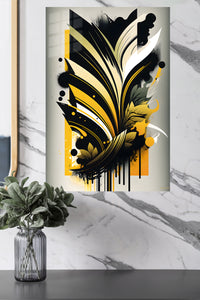 Prismatic Mountain Ascent metal wall art displayed in a modern interior