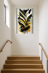 Prismatic Mountain Ascent metal wall art displayed in a contemporary living space