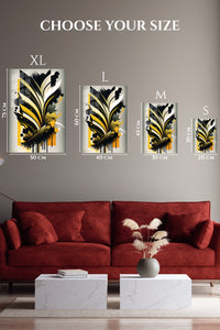 EMESA metal wall art size comparison guide for Prismatic Mountain Ascent