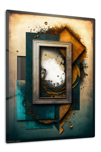 Chromatic Ribbon Currents premium metal wall art – front view