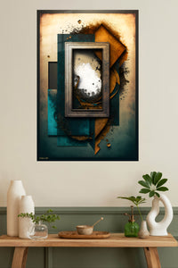Chromatic Ribbon Currents metal wall art displayed in a modern interior