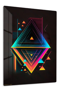 Chromatic Grid premium metal wall art – front view