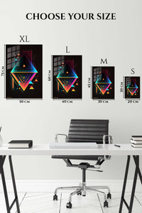 EMESA metal wall art size comparison guide for Chromatic Grid