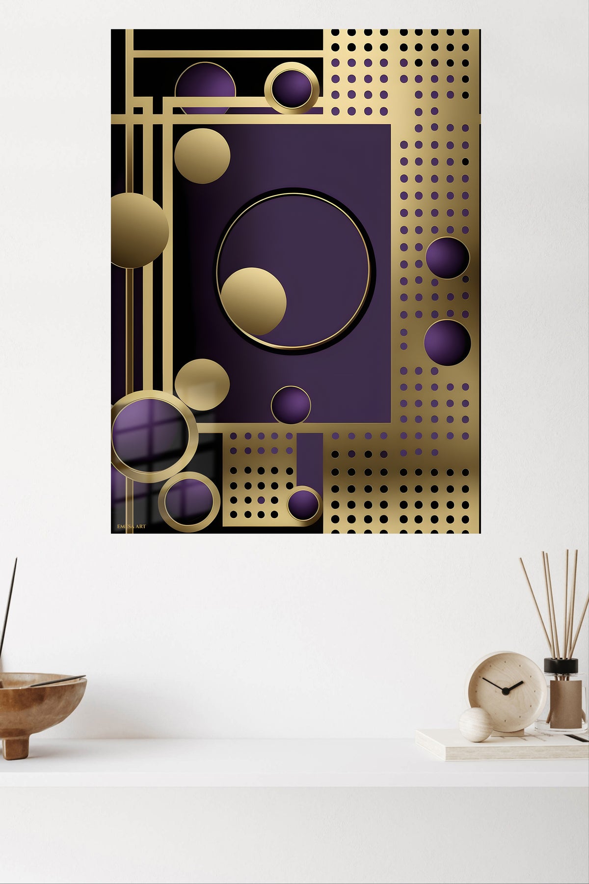 Prismatic Burst metal wall art displayed in a modern interior