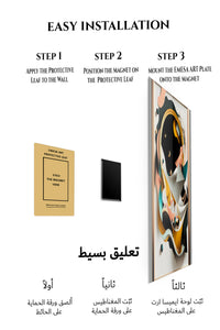 Magnetic mounting installation guide for Teal and Gold Impact metal wall art