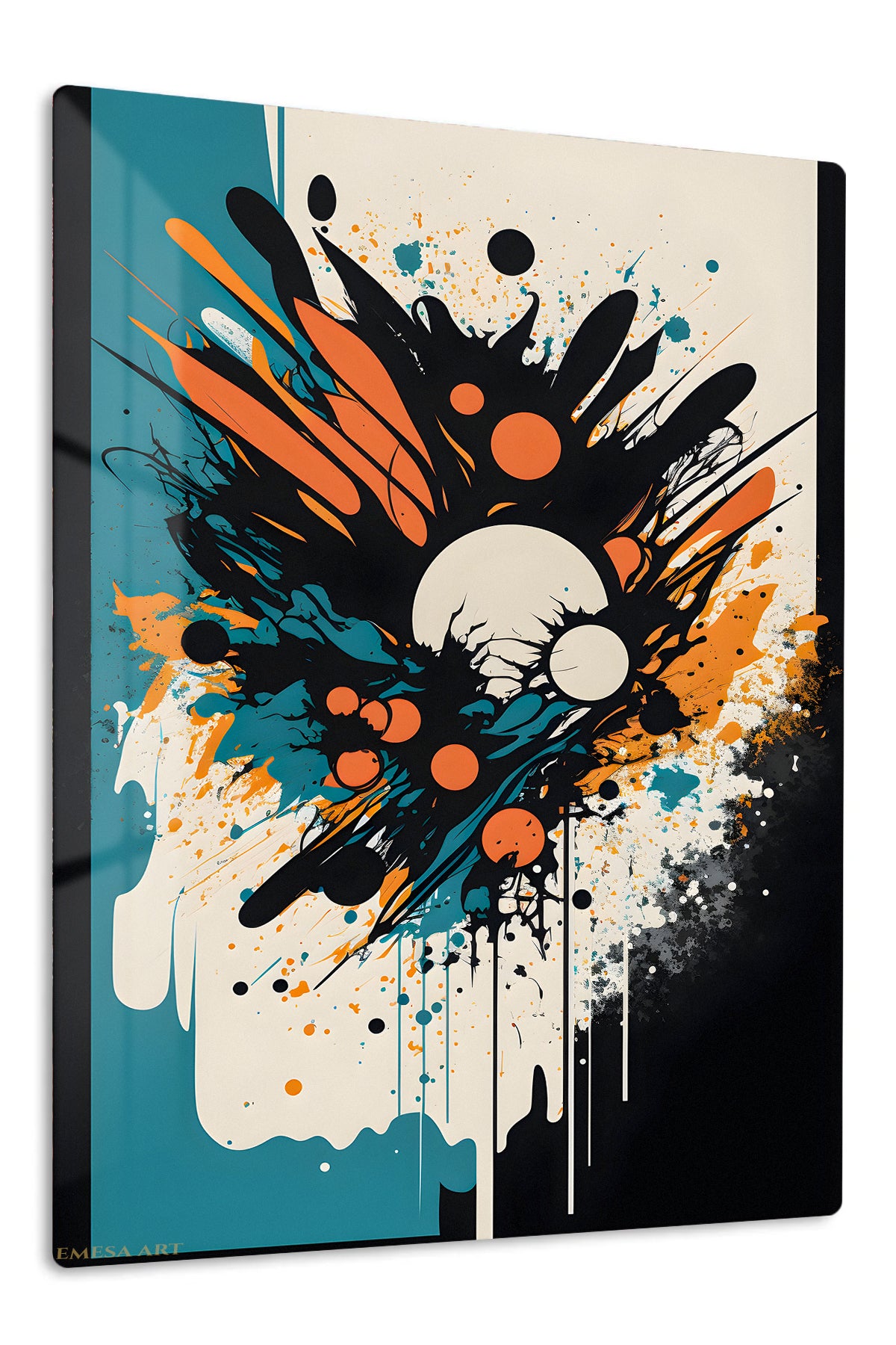 Chromatic Grid Echoes premium metal wall art – front view