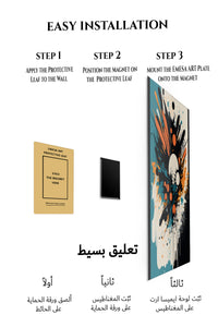Magnetic mounting installation guide for Chromatic Grid Echoes metal wall art