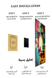 Magnetic mounting installation guide for Chromatic Grid Echoes metal wall art
