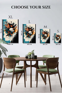 EMESA metal wall art size comparison guide for Chromatic Grid Echoes