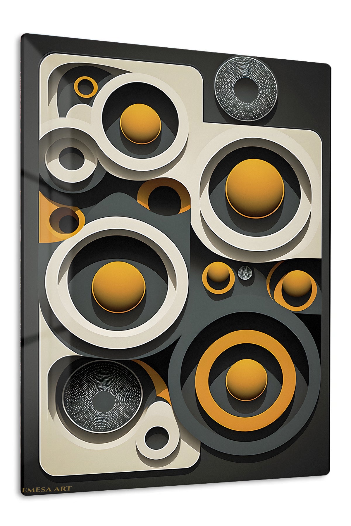 Crimson Liquid Rift premium metal wall art – front view