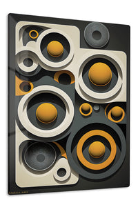 Crimson Liquid Rift premium metal wall art – front view