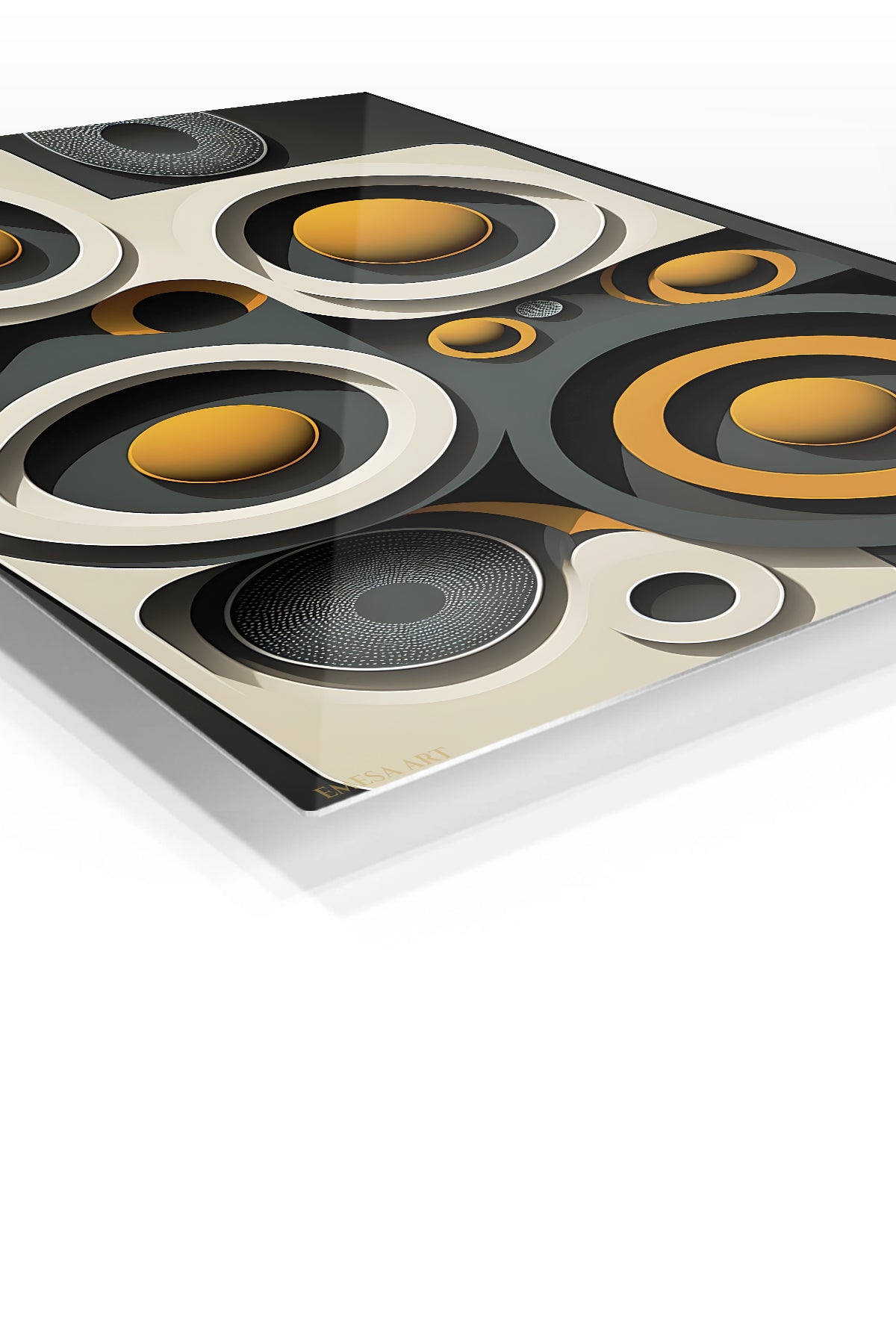 Crimson Liquid Rift premium metal wall art – angled view