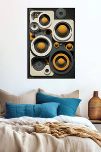 Crimson Liquid Rift metal wall art displayed in a contemporary living space