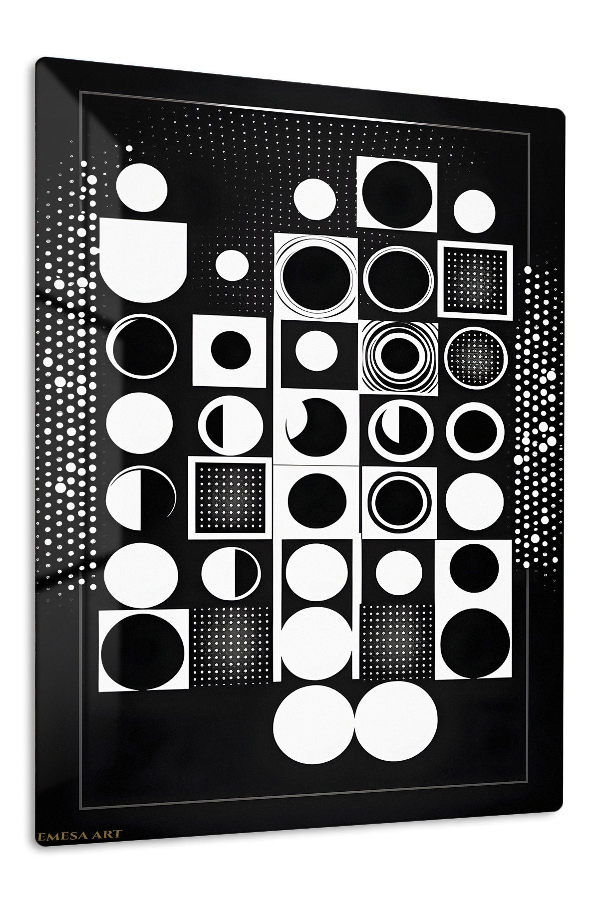 Amber Current Abstract premium metal wall art – front view