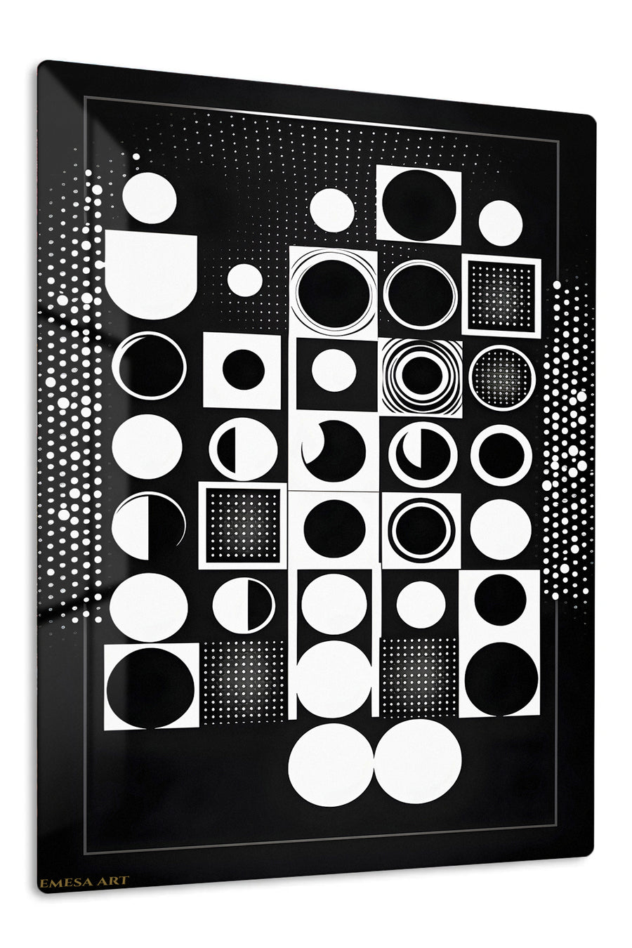 Amber Current Abstract premium metal wall art – front view