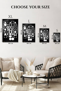 EMESA metal wall art size comparison guide for Amber Current Abstract