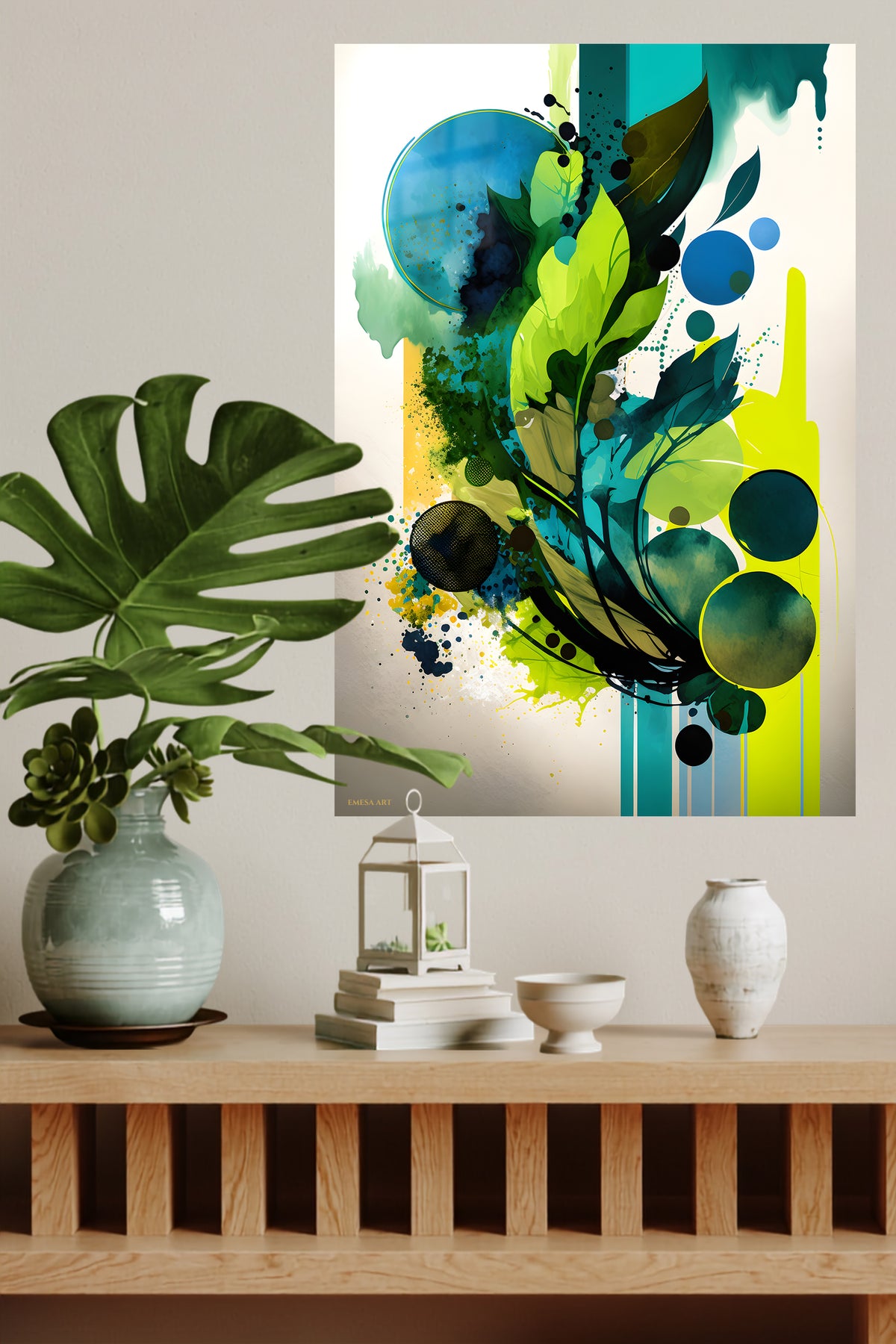Emberlit Floating Cubes metal wall art displayed in a modern interior