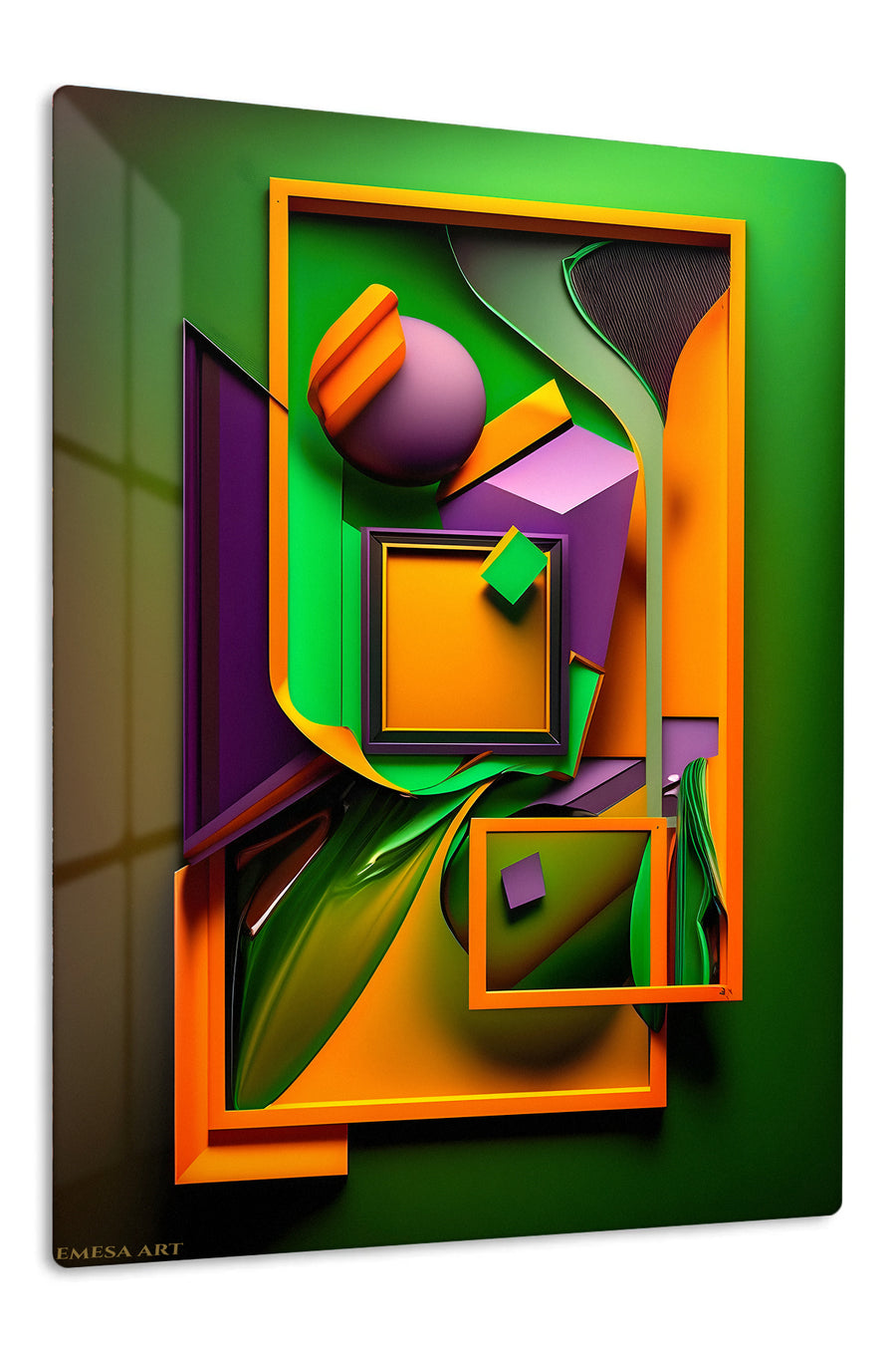 Three Figures in Color premium metal wall art – front view