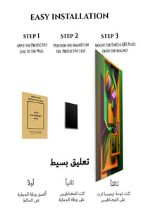 Magnetic mounting installation guide for Three Figures in Color metal wall art