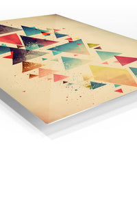 Teal and Gold Fractured Layers premium metal wall art – angled view