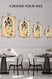 EMESA metal wall art size comparison guide for Teal and Gold Fractured Layers
