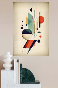 Orbiting Color Forms metal wall art displayed in a modern interior