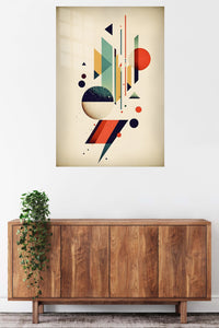 Orbiting Color Forms metal wall art displayed in a contemporary living space