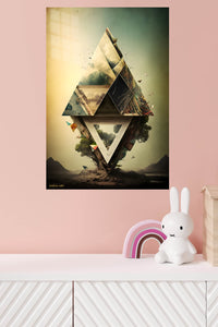 Orbiting Color Vortex metal wall art displayed in a modern interior