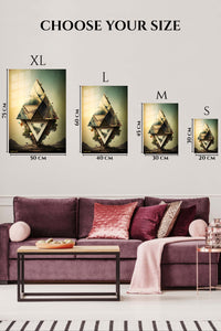 EMESA metal wall art size comparison guide for Orbiting Color Vortex