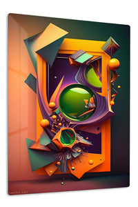 Layered Geometric Balance premium metal wall art – front view