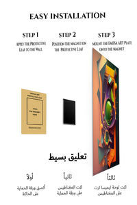 Magnetic mounting installation guide for Layered Geometric Balance metal wall art