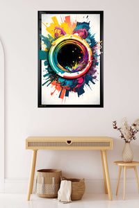 Amber Orbital Ribbons metal wall art displayed in a contemporary living space