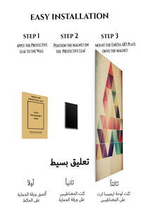 Magnetic mounting installation guide for Turquoise Gold Mineral Vein metal wall art