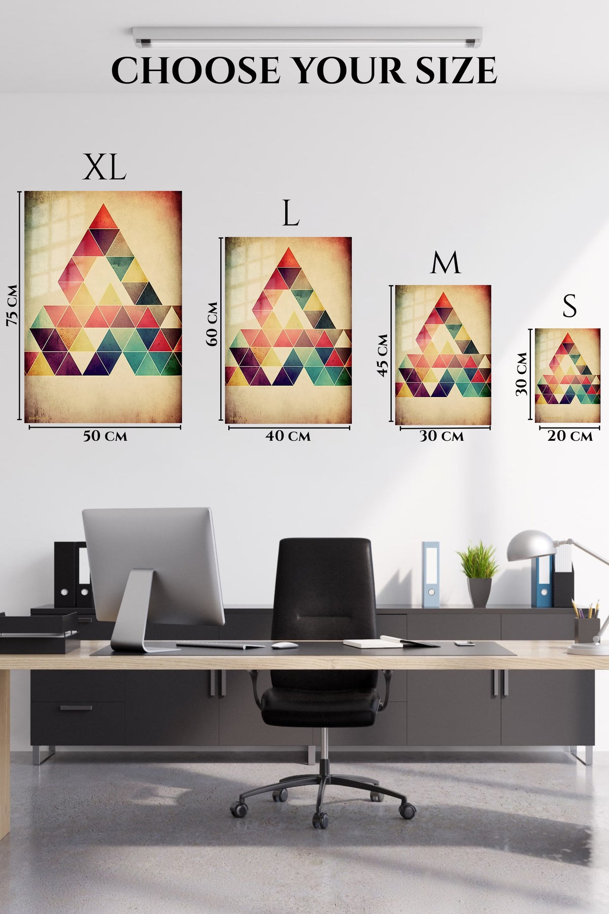 EMESA metal wall art size comparison guide for Turquoise Gold Mineral Vein