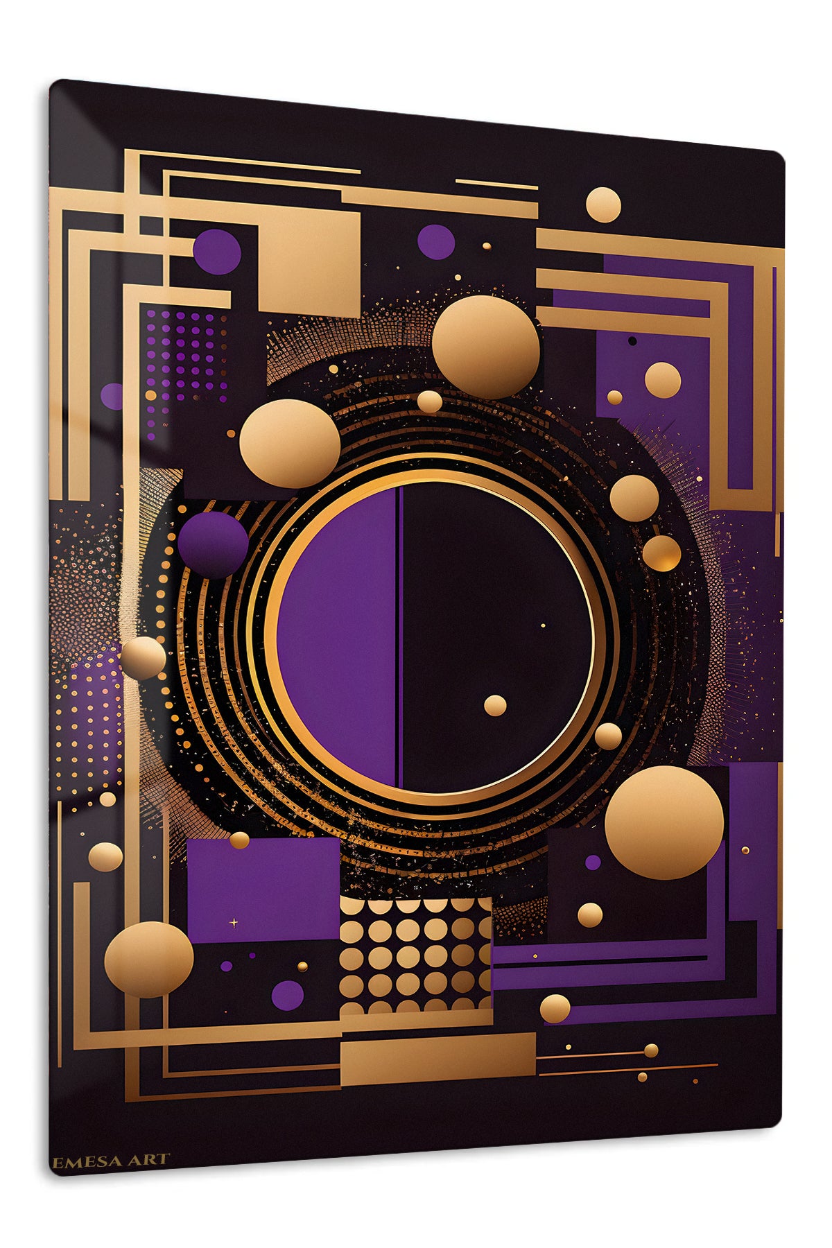 Crimson Rift premium metal wall art – front view