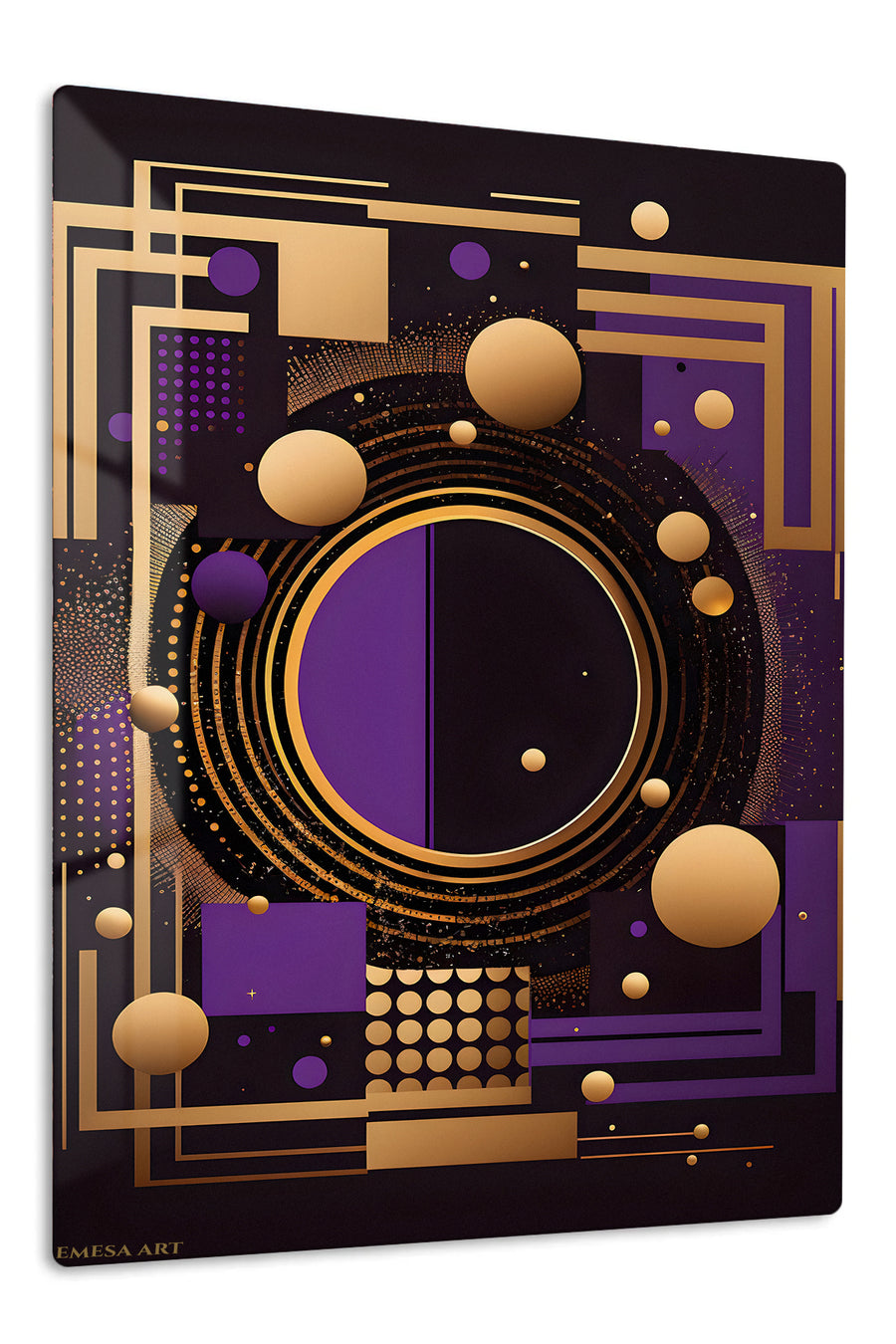 Crimson Rift premium metal wall art – front view