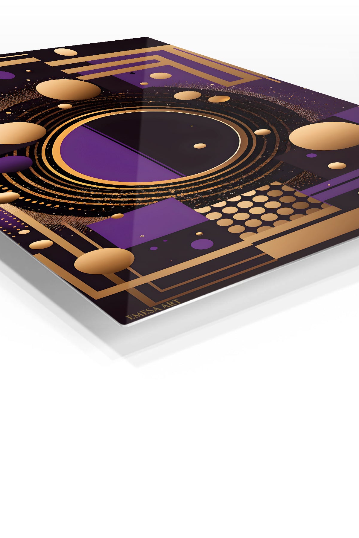 Crimson Rift premium metal wall art – angled view
