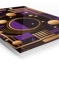 Crimson Rift premium metal wall art – angled view
