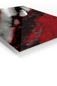 Crimson Rift premium metal wall art – angled view