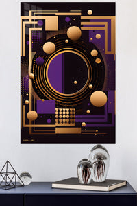 Crimson Rift metal wall art displayed in a modern interior