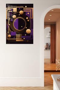 Crimson Rift metal wall art displayed in a contemporary living space