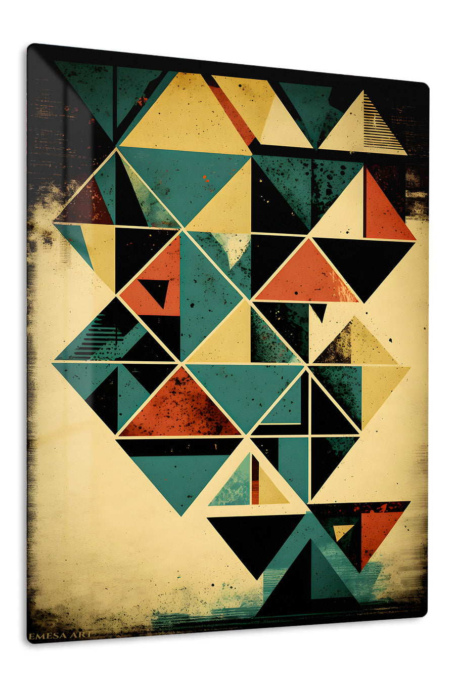Radiant Geometric Orbit premium metal wall art – front view