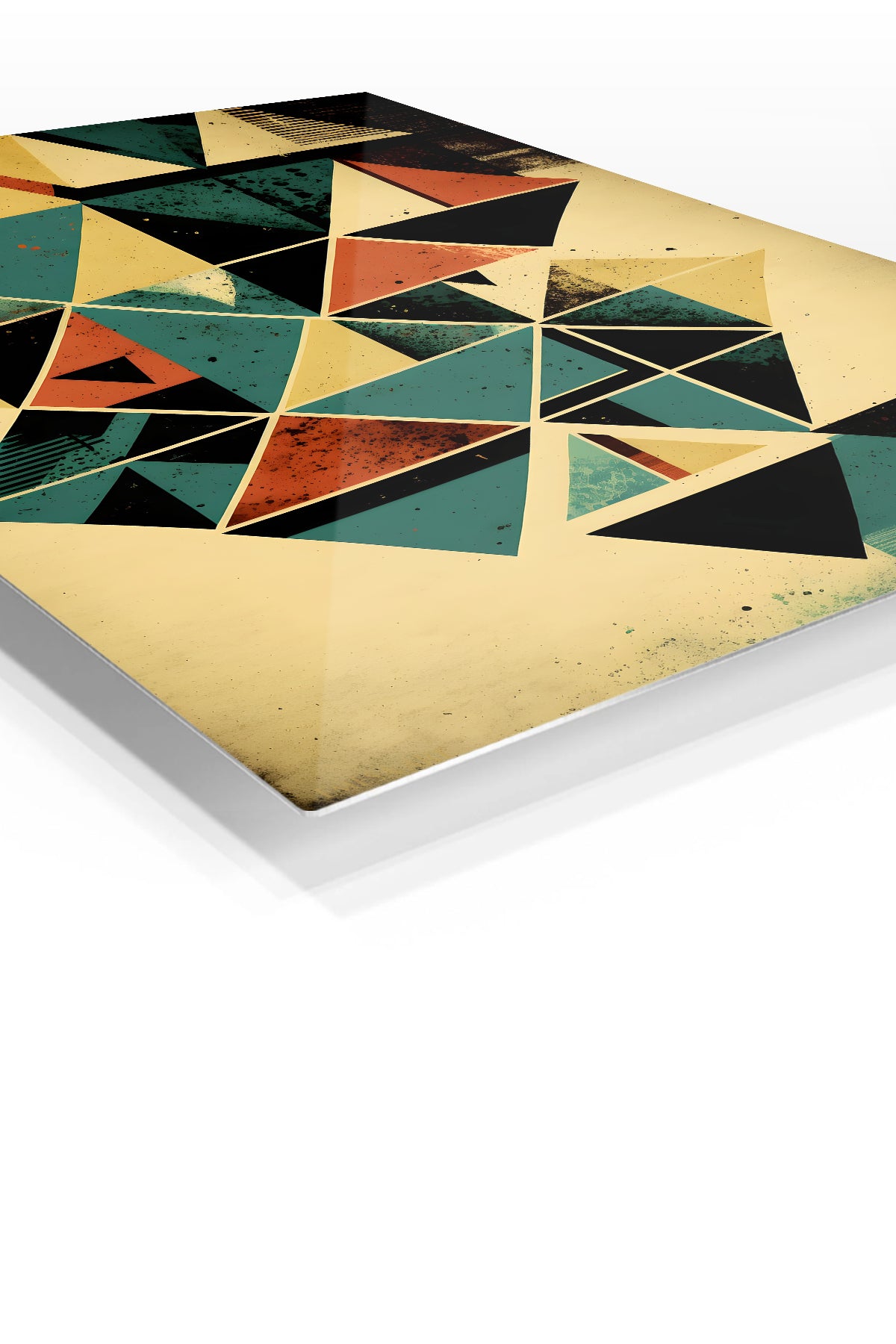 Radiant Geometric Orbit premium metal wall art – angled view
