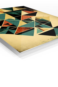 Radiant Geometric Orbit premium metal wall art – angled view