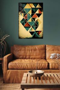 Radiant Geometric Orbit metal wall art displayed in a contemporary living space