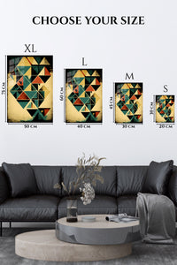 EMESA metal wall art size comparison guide for Radiant Geometric Orbit